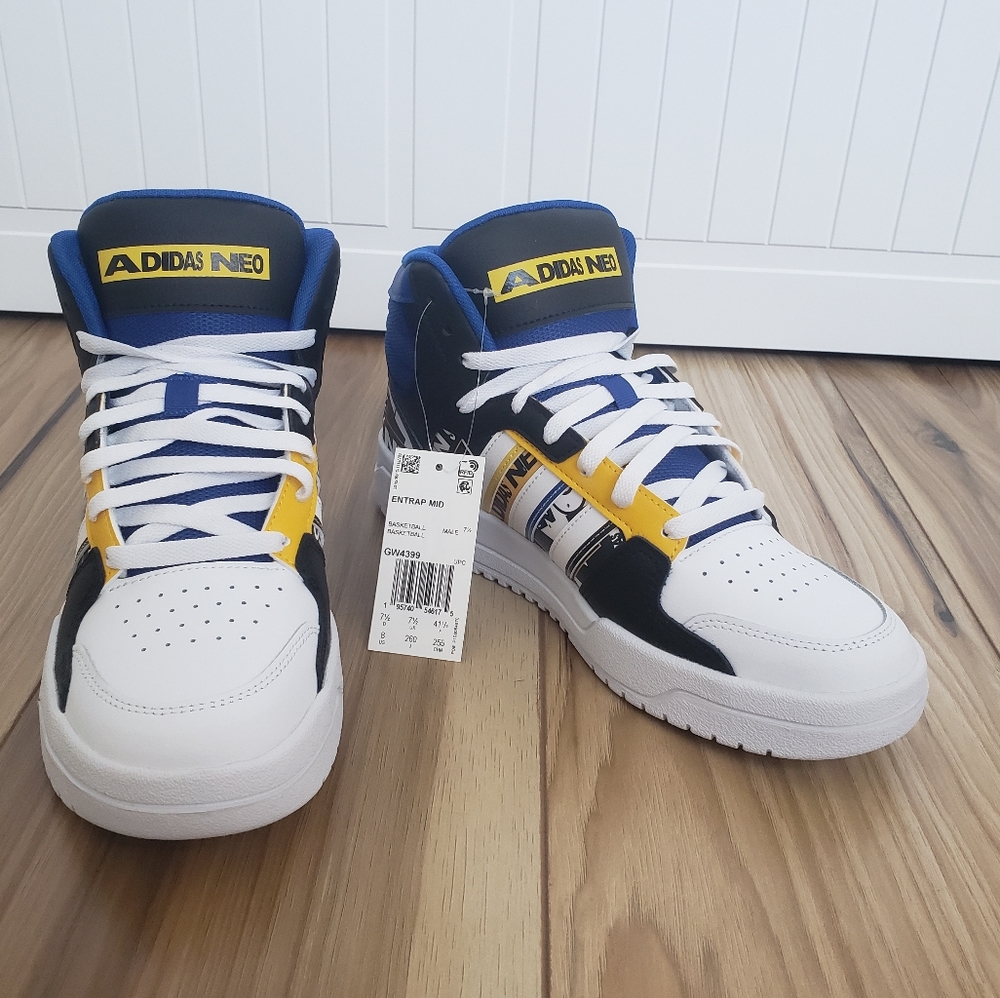 Adidas Entrap Mid Golden State Warriors Edition Blue Yellow Sneakers sz Men's 8